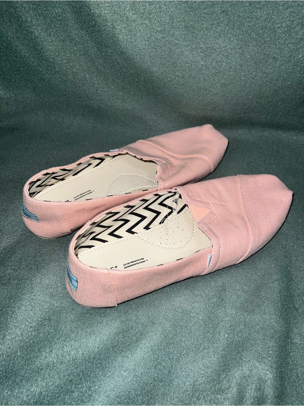 Toms Pink Canvas Slip-On Moccasins